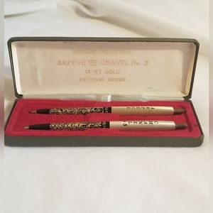 Vintage Arpege CHANEL N°5 14k Filigree Perfumed Writing Pens